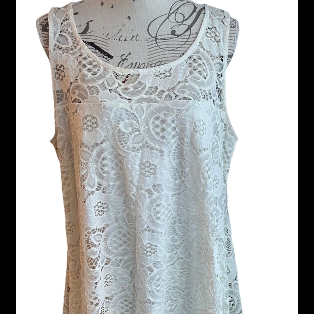Signature By Robbie Bee White Lace Dress Women’s Size 1X
